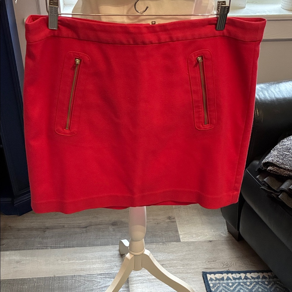 GAP Red Mini Skirt with Zipper Details